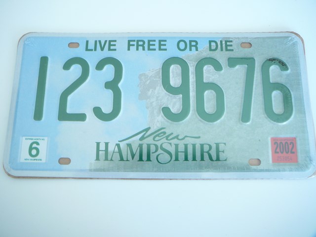 Plaque d'Immatriculation US NEW HAMPSHIRE Live Free or Die Dioramax