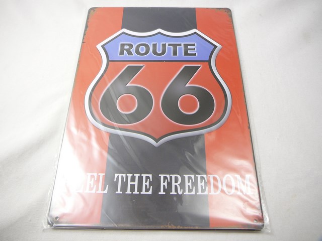 Plaque de Signalisation Routière US Route 66 Feel the Freedom