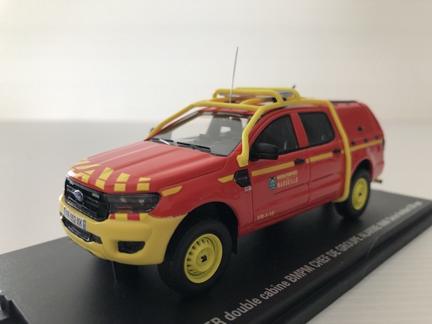 Ford Ranger Bataillon Marins Pompiers Marseille Chef de Groupe Miniature 1/43 Alarme