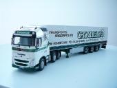 Volvo FH4 Globetrotter 6X2 Twin Steer + Reefer Trailer 3 Axle Transports Croquelois Miniature 1/50 WSI
