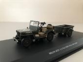 Jeep Willis US Army avec Remorque Miniature 1/43 Motor City Classics