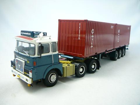 FTF Série F Camion Semi Remorque 2 Containers CTI Miniature 1/50 WSI