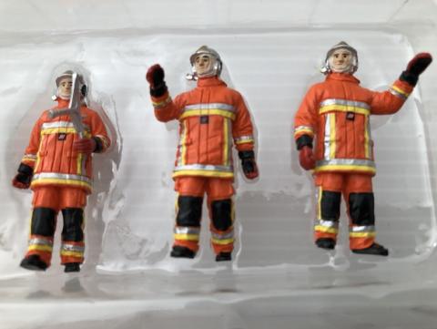 Miniature Set 6 Figurines Pompiers Feu Urbain Orange
