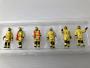 Miniature Set 6 Figurines Pompiers Feu Urbain Jaune